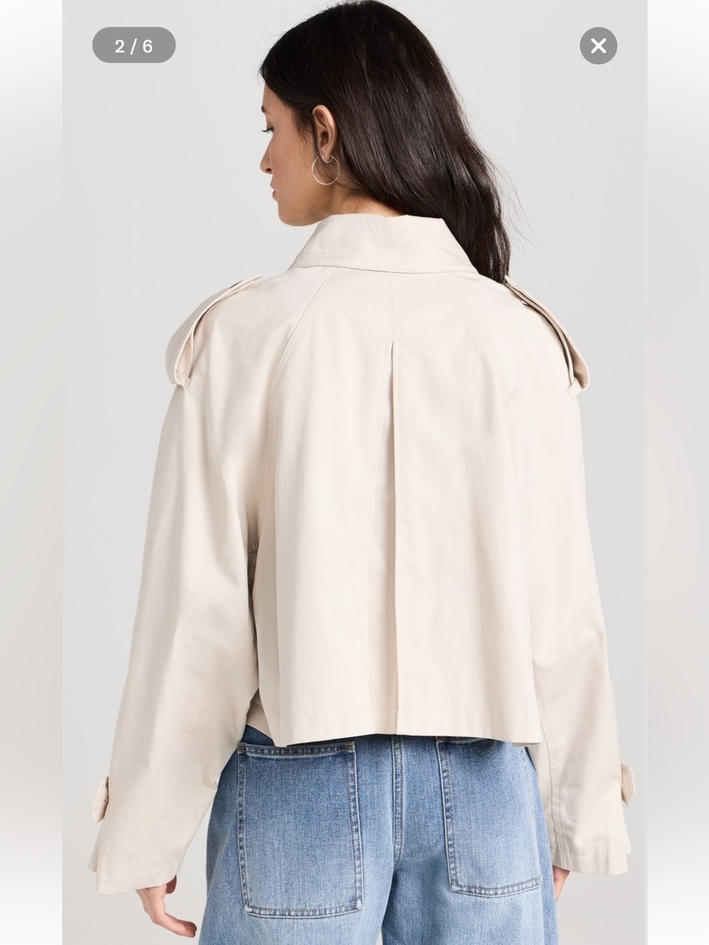 Closed Cropped Trench Jacket Limestone Beige Size Small - Picture 3 of 15